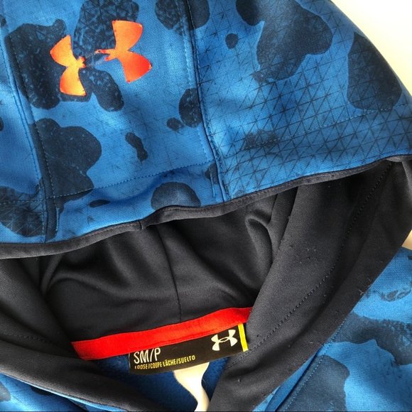 Under Armour Mens Blue Logo Allover Print Hoodie S - Picture 13 of 15